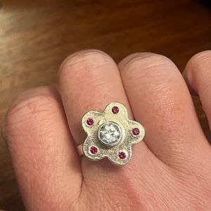 Shana Cave Blue Raspberry OG Flower Ring, Size 7